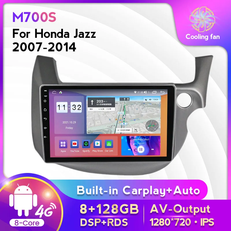 

Автомобильный радиоприемник на Android 11 8G 128G 8Core для Honda Jazz 2007-2014 RHD мультимедийный видеоплеер HD IPS Carplay Auto 4G LTE WIFI BT RDS