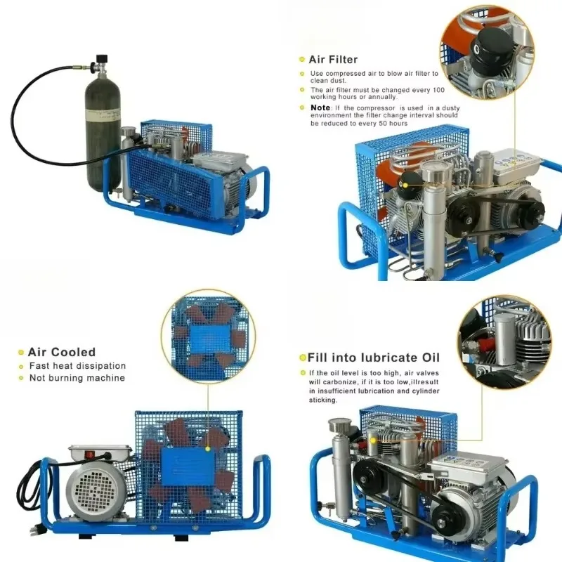 Фото Горячая распродажа: Компрессор SCU100 DMC 4500psi 300bar для PCP, дайвинга и пейнтбола №1