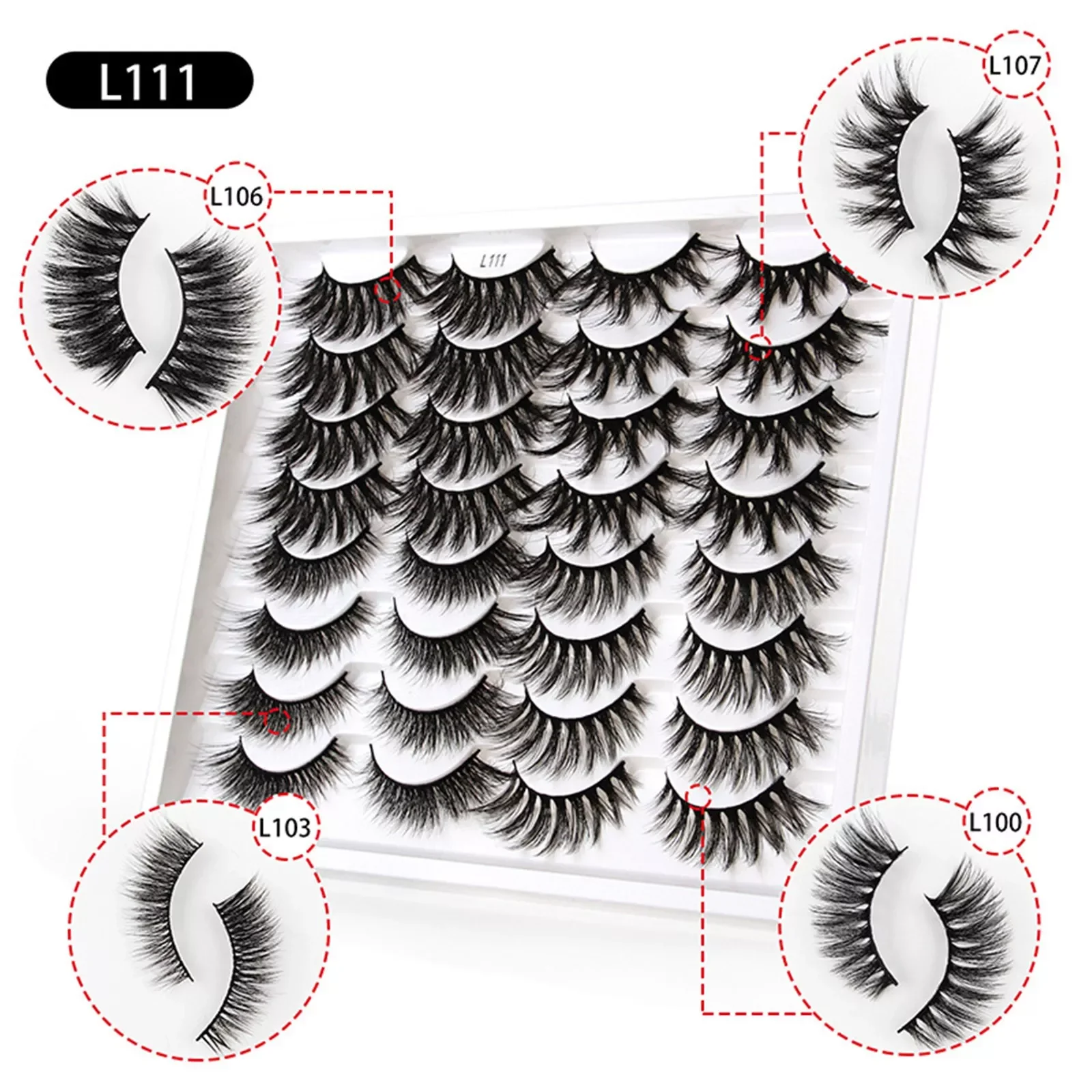 

NEW Eye Boxes And Trays Liner for Eyes Mink Various Natural Faux Wispy Volume Pack Eyelashes Lashes Mixed Styles Velour Lashes