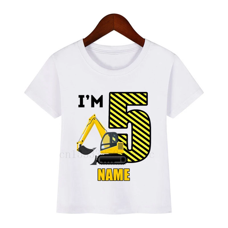 Футболка детская с мультяшным экскаватором забавный подарок для мальчиков и