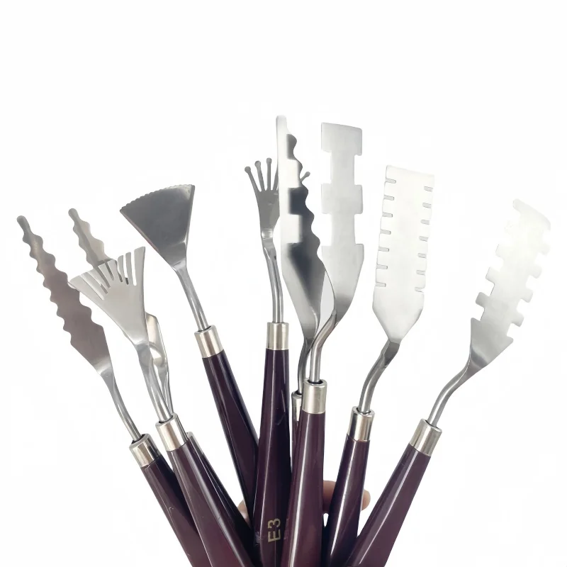 Пластмассовый нож с особой текстурой для рисования маслом гуашь тонер скребок