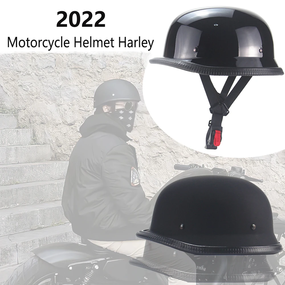 

Motorcycle Helmet Mirror / Matte Black DOT Helmet Motorcycle Cruiser Chopper Helmet Half-face German Helmet Retro