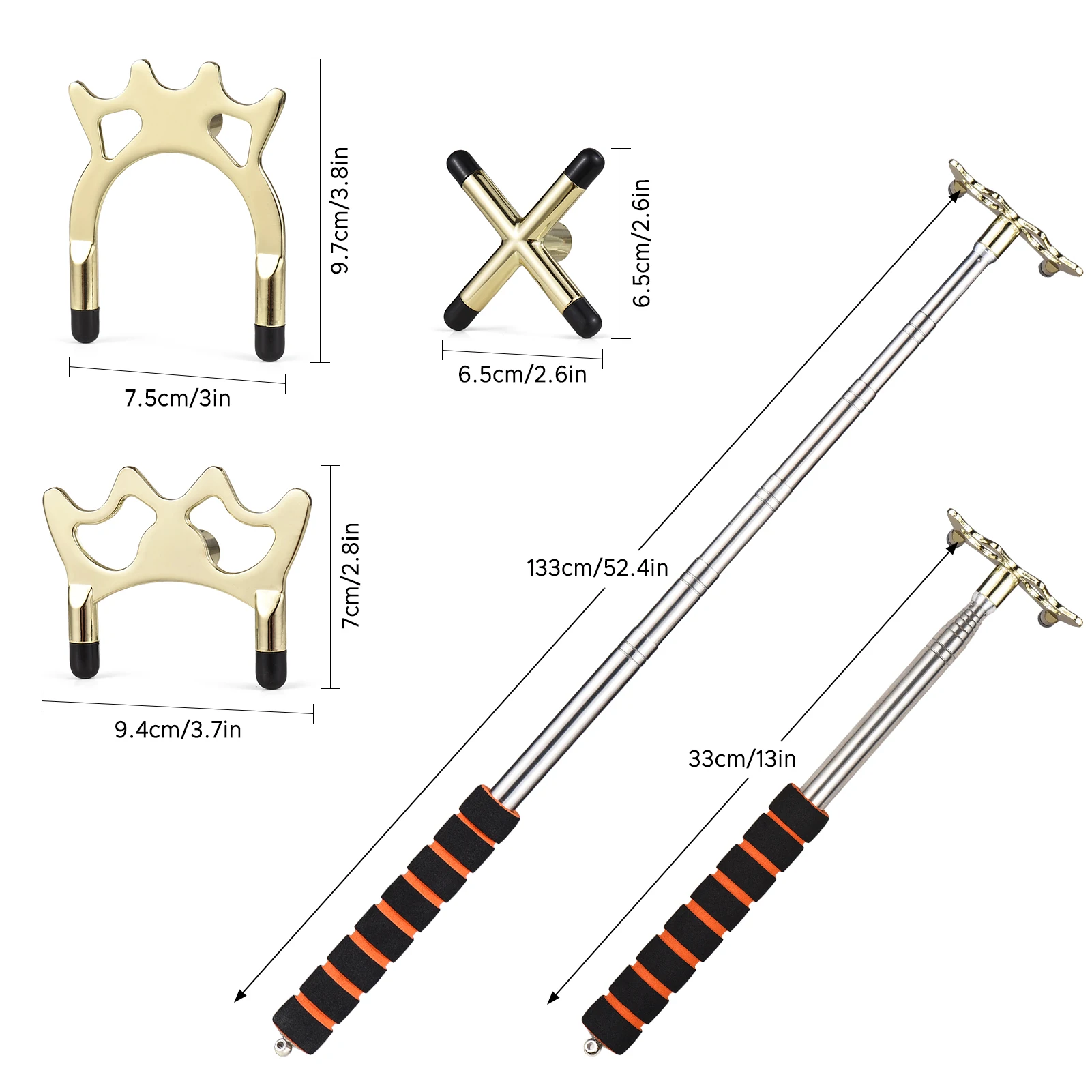 ZK30 Billiard Cue Holder Bridge Telescopic Pool Stick Support Bracket Racks Stainless Steel Copper