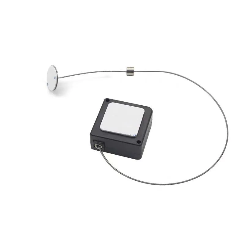 

1 шт., черный квадратный выдвижной противоугонный трос для продукта с клейким концом для дисплея безопасности