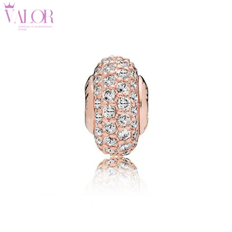 

New In Summer High-quality Gold Pink Balance Zircon Rough Surface Oval Small Boutique Design Fashion Charm DIY Beads For Women