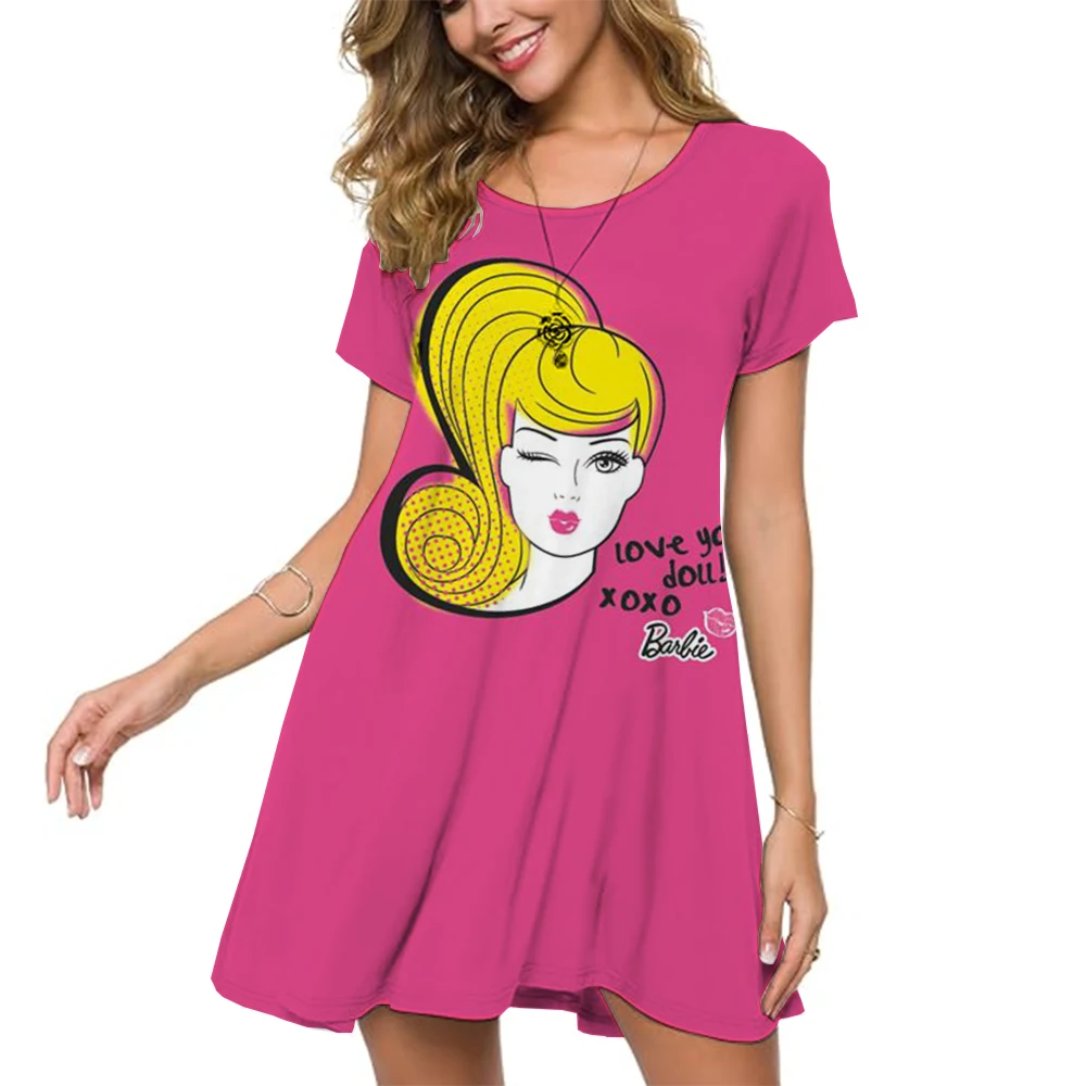 Платье Барби с принтом принцессы элегантное женское повседневное свободное