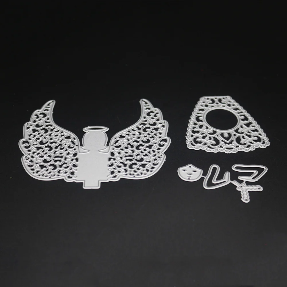 Металлические режущие штампы рамка ангела Серебряная Фотография нож форма