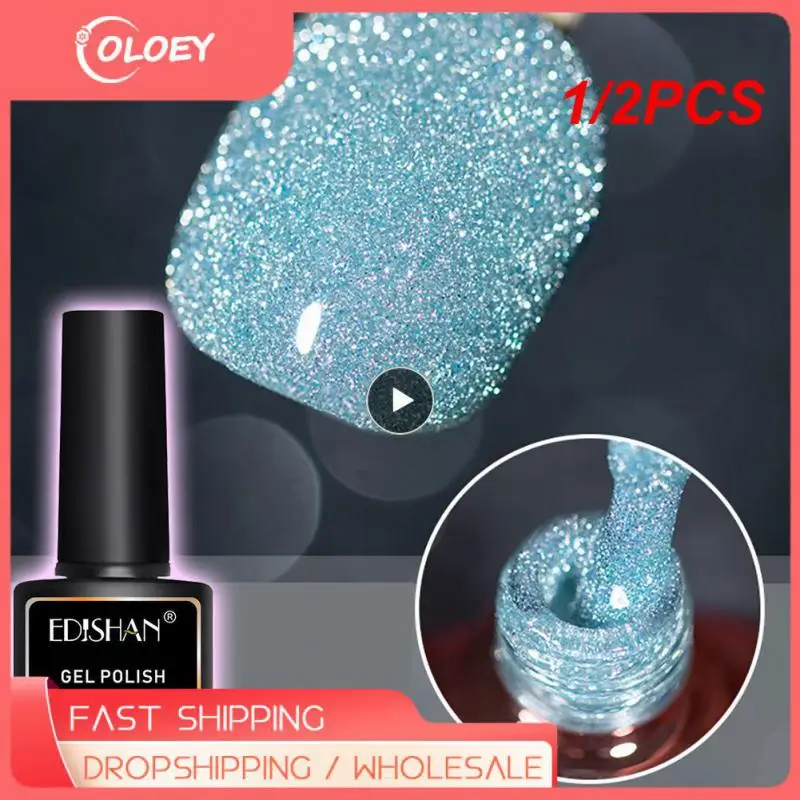 

1/2PCS 7.5ml Reflective Glitter Gel 30 Colors Nail Polish Broken Gel Semi Permanent Soak Off UV Gel Varnish Nail Art