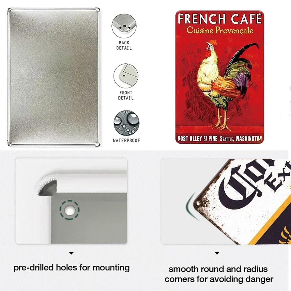 Винтажная металлическая вывеска в деревенском стиле с дизайном из баклажана и