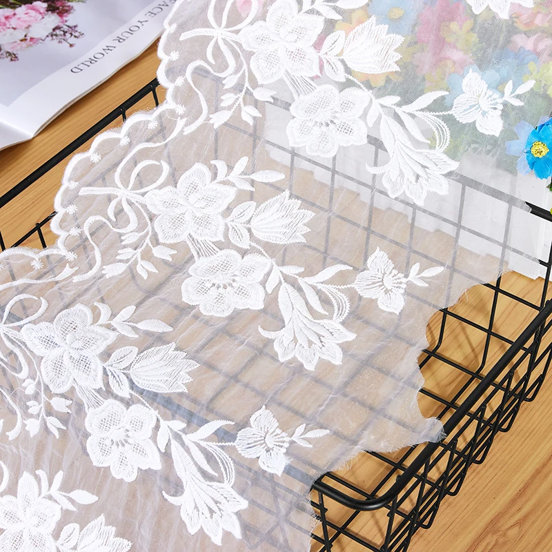 Кружевная ткань из тюля с цветочной вышивкой мягкая сетка отделка бахромой