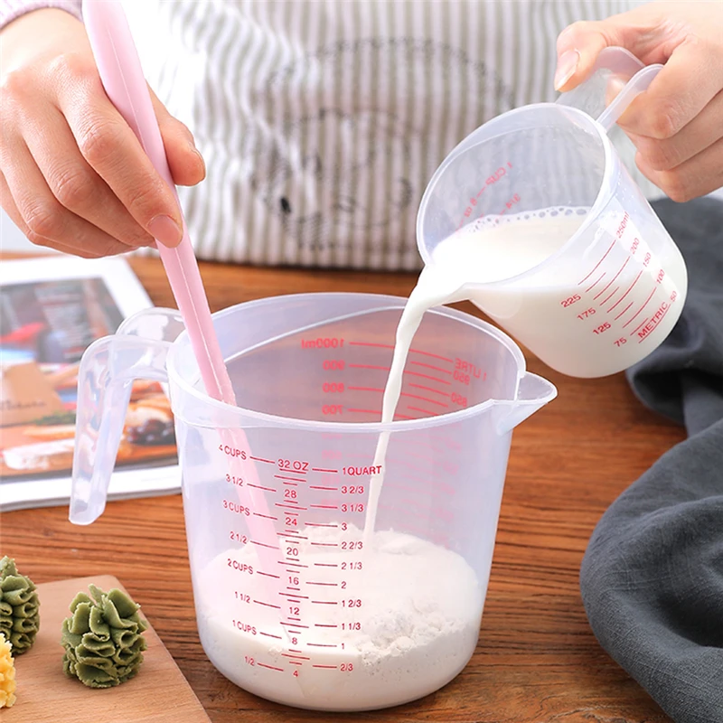 

Пластиковый мерный кувшин с наконечником, чашка, градуированная поверхность, для приготовления пищи, кухни, хлебобулочной посуды, контейне...