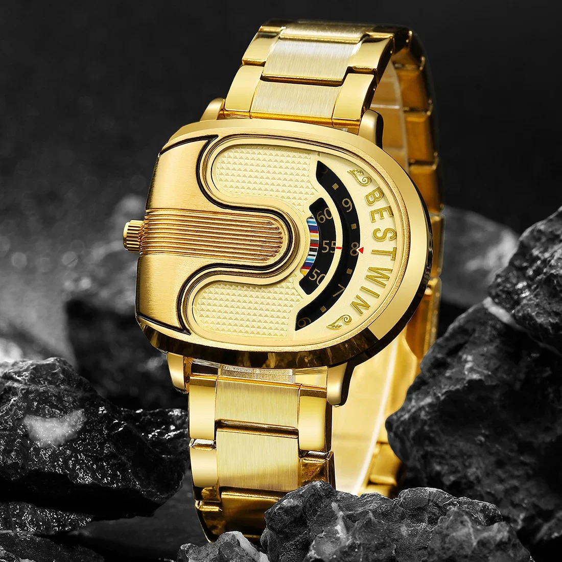 Роскошные мужские часы уникальный стиль новая концепция циферблата кварцевые