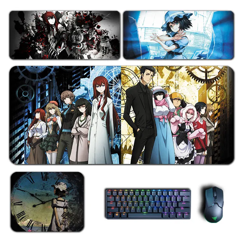 

Коврик для мыши в стиле аниме Steins Gate, водонепроницаемый компьютерный коврик большого размера, коврик для мыши для ноутбука, ПК, игровой современный Настольный коврик, аксессуары