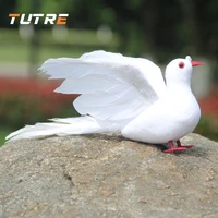 2pcs simulation dove artificial foam feather white pigeon bird decorative wedding ornament home party wedding decoration