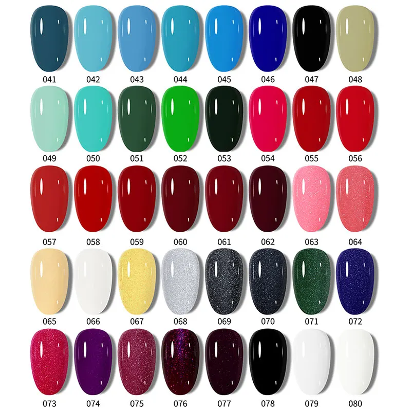 Gel Nail Polish Semi-Permanent Varnish Hybrid Art Salon 80 Colors Glitter 7.5ml Soak Off UV LED Free Shipping |