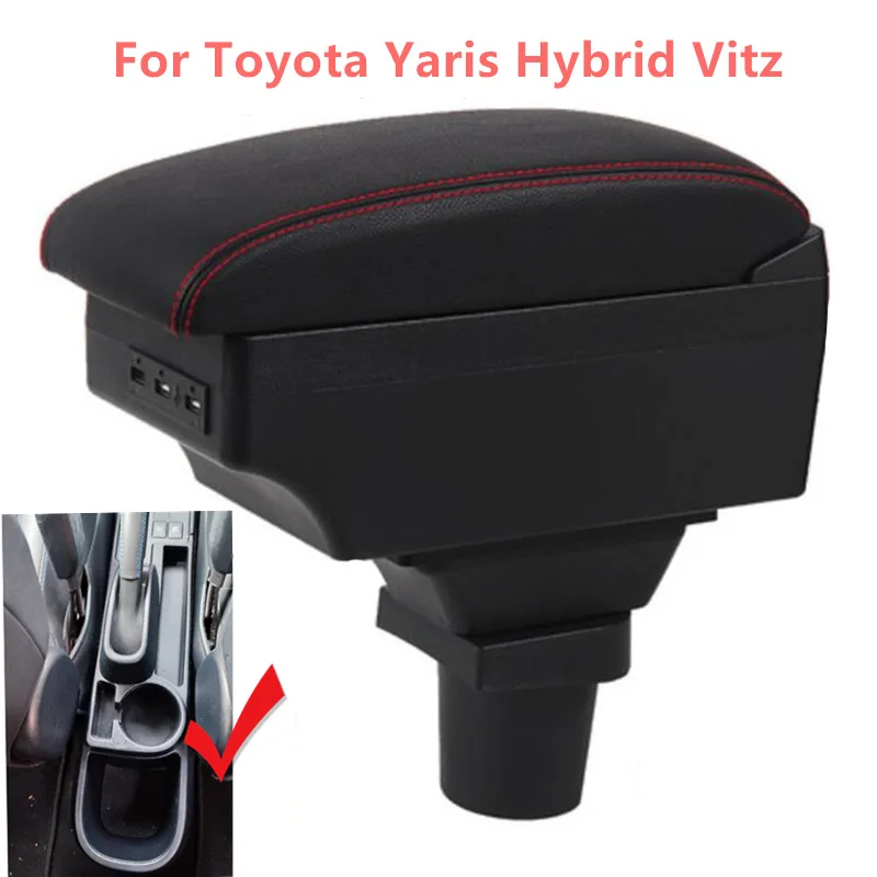 

Armrest Box for Toyota Yaris Hybrid / Yaris Vitz Car Armrest Box Internal Modification USB Charging Led Car Accessories