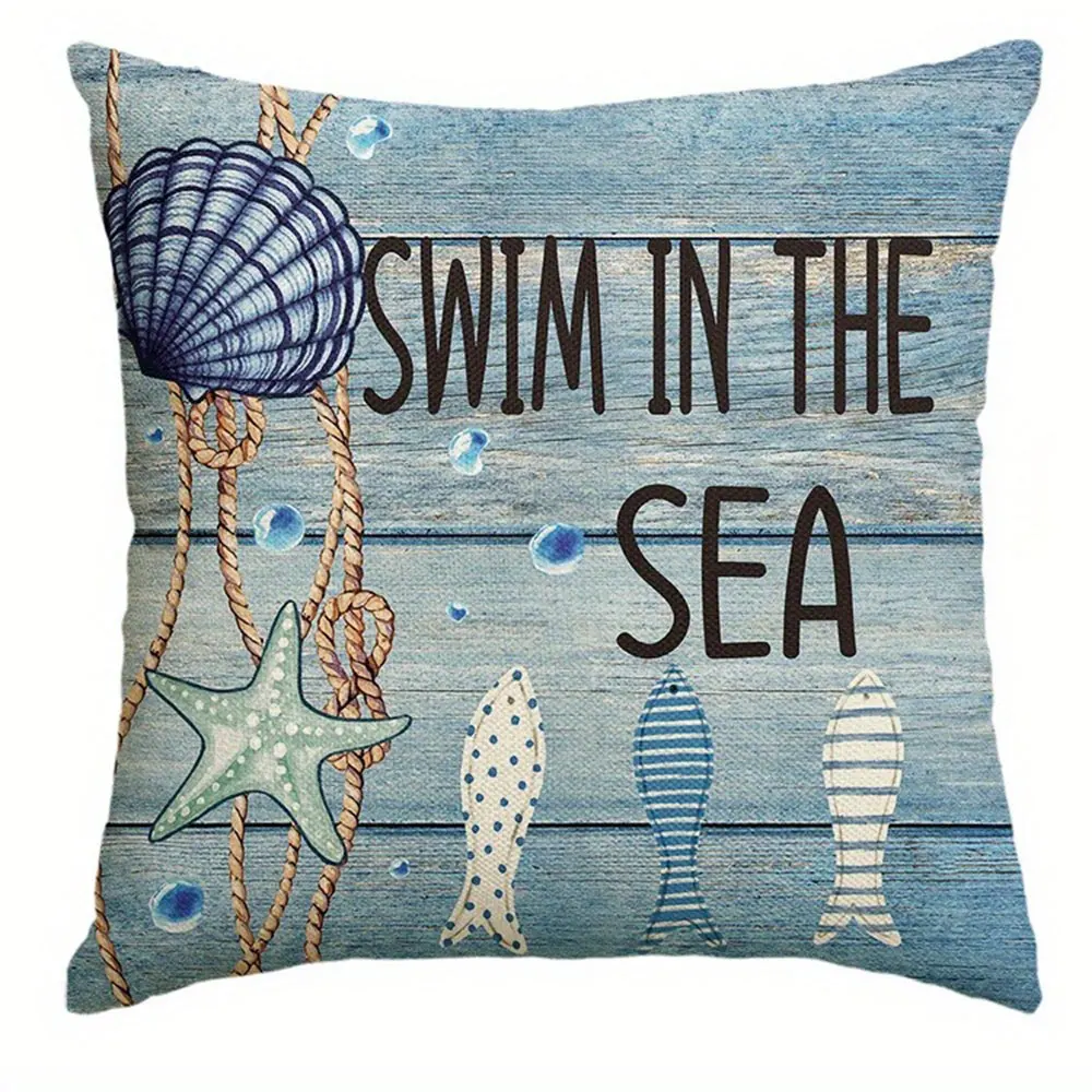 

Чехол для подушки с морской тематикой 40x40 см