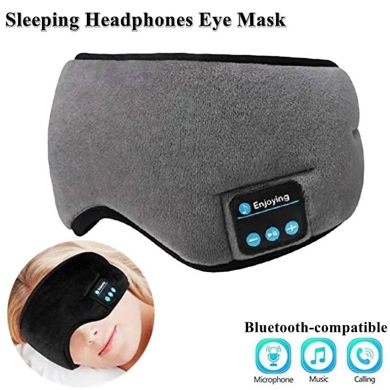 

Man&Women Sleeping Headphone Bluetooth-Compatible Wireless Music Sport Headbands Soft Eye Mask Headset with Mic Yoga Hair Bands