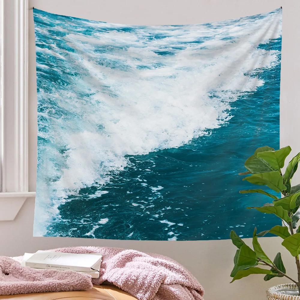 

Ocean Landscape Tapestry Sunrise Printing Wall Tapestry Beach Aesthetic Wall Hanging Room Decor Beach Towels Blanket