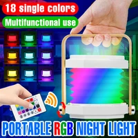led nightlights usb rechargeable table lamp with ir remote control rgb neon lights for home decoration led bedroom night lamp