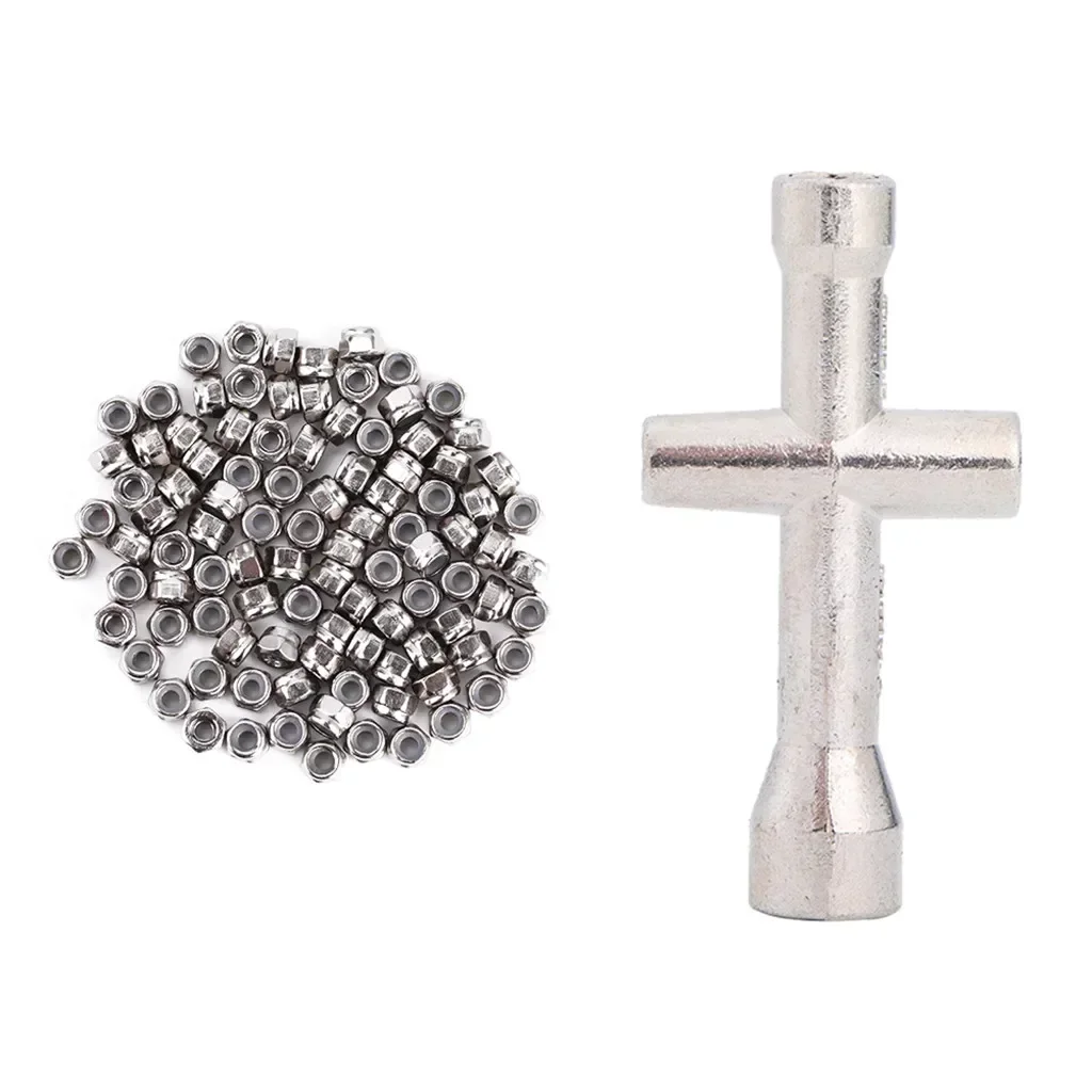 100 шт. металлические гайки M2 для 1/16 1/18 1/24 RC автомобиля на гусеничном ходу осевые