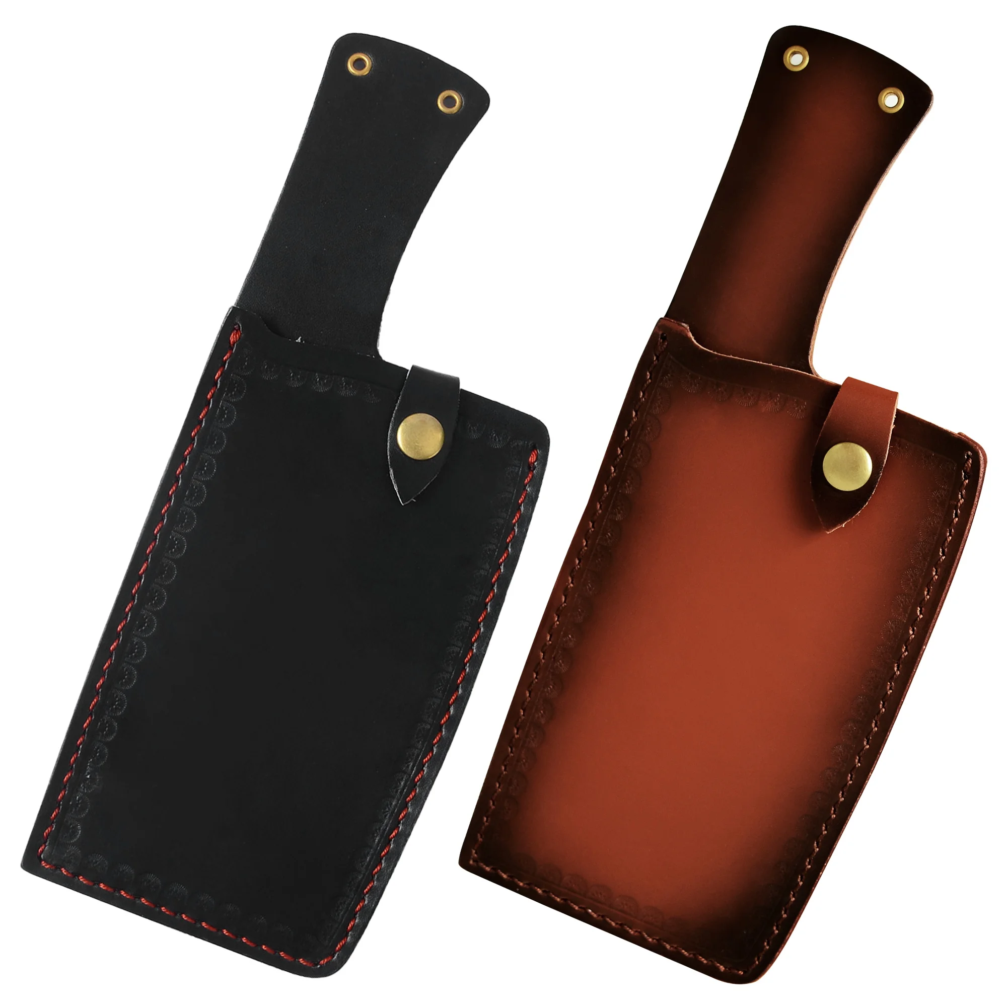 

2PCS Quality Fixed Knife Blade Cover Straight Knife Holder Outdoor Tool Belt Loop Hunt Multi Holster Carry Sheath Leather Sheath