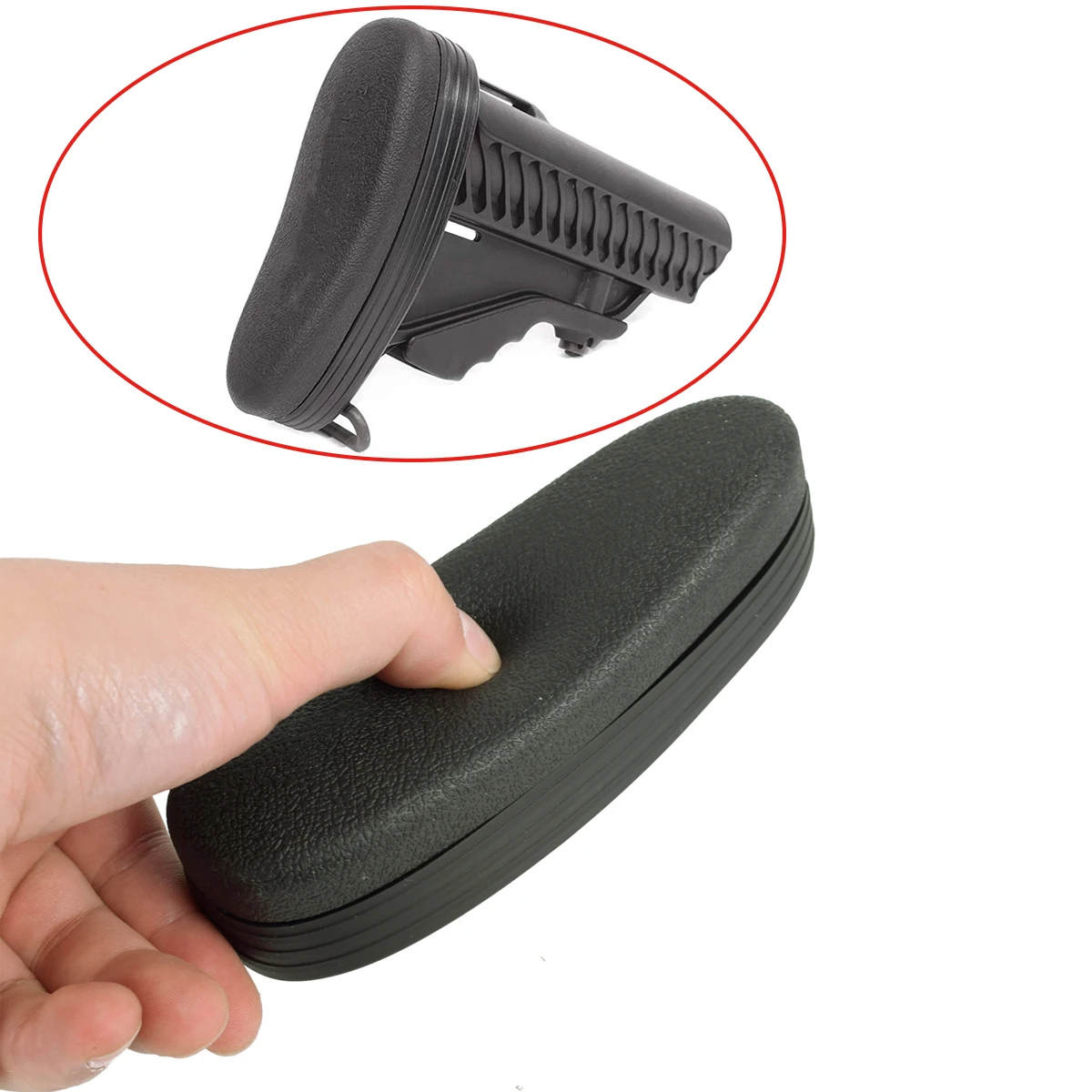 

Tactical Snap-On Recoil Buttstock Pad Butt Shockproof Rubber Shoulder Protector for Hunting Most 6-Position Stock AR15 Rifle