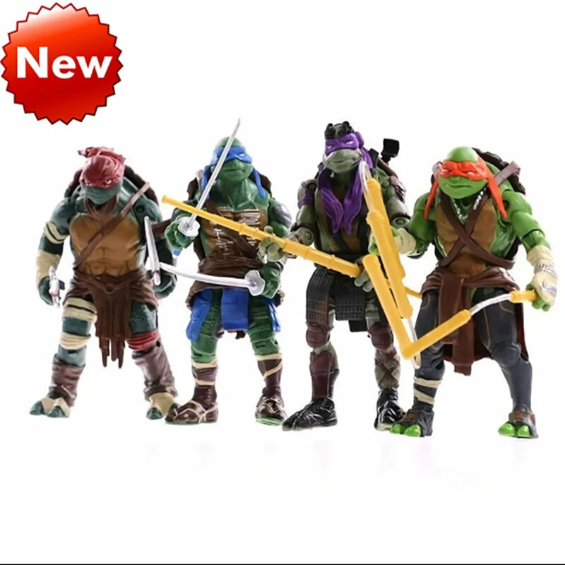 

4pcs/set New Teenage Mutant Ninja Turtles Action Figure Raphael Da Vinci Michelangelo Donatello PVC Model Toys Gifts