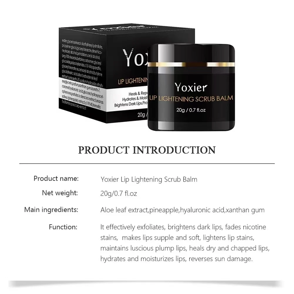 

Moisturizing Anti-Aging Anti-Cracking Hyaluronic Acid Brighten Black Lips Lip Lightening Scrub Balm Remove Dull Lips