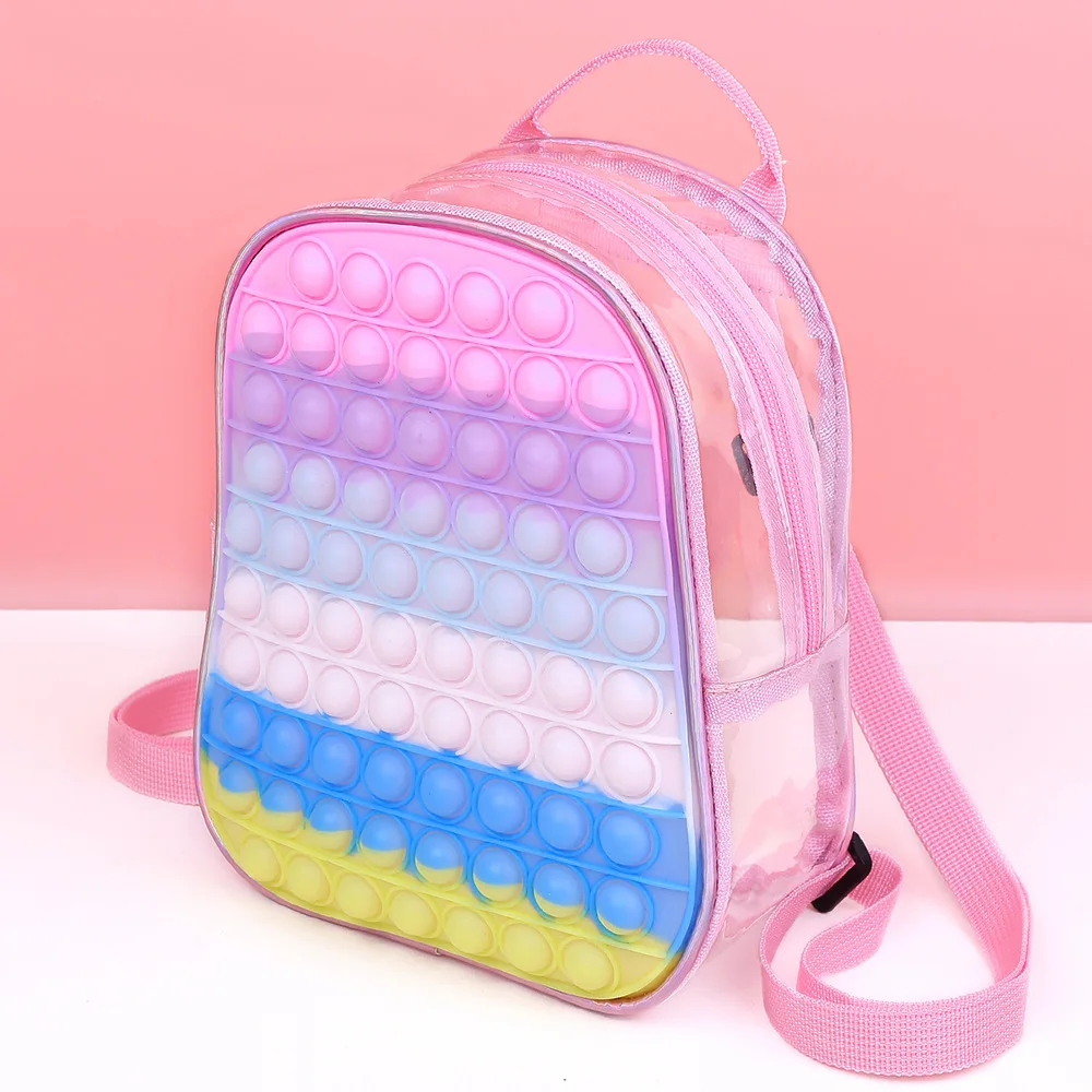 New Dervide Pioneer backpack Children's Rainbow Laser Popper Silicone relief toy bag