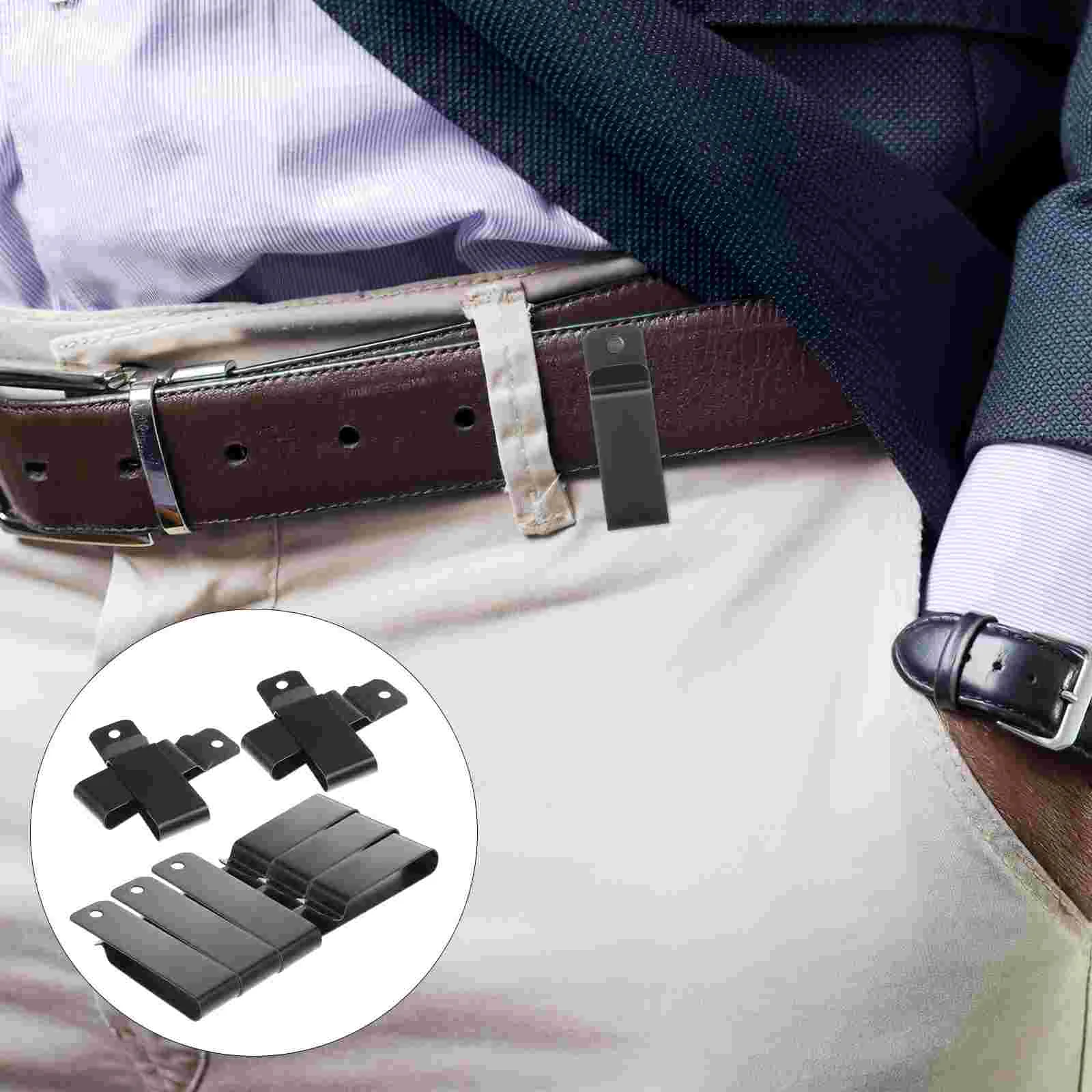 10 Pcs Metal Belt Clip Wallets Sheath Pocket Black Keychain Holster Tough Grip Clips Universal Fob Hook Buckle