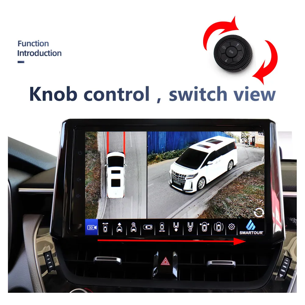 Smartour 2022 Car DVR HD 3.5D 360 Surround View Driving Record Bird Panorama System 4 Camera AHD 1080P For Toyota Alpha |