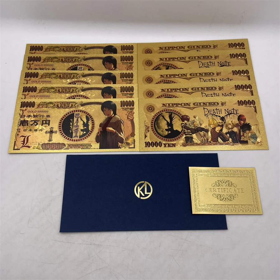 9 моделей японских аниме тетрадь смерти Золотые пластиковые открытки манга