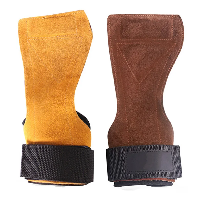 

Weight Lifting Hand Grips Cowhide Gym Fitness Gloves Palm Sports Training Protectors Workout Bodybuilding Wrist Support