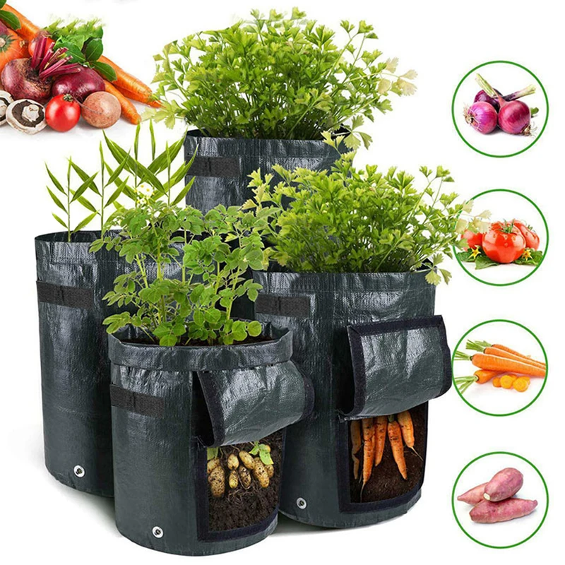 2/4PCS Potato Grow Bag PE Vegetable Onion Plant with Handle Thickened Garden Carrot Taro Peanut Outdoor Growing - купить по выгодной