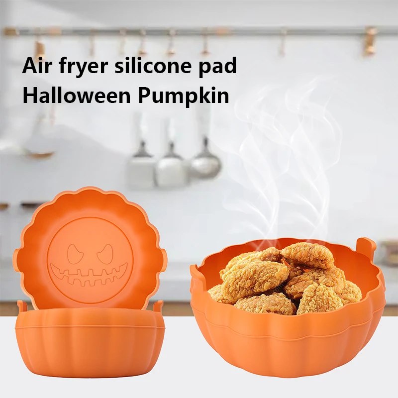

Силиконовая фритюрница для Хэллоуина, фритюрница с рисунком тыквы, поднос для выпечки в духовке, аксессуары для фритюрницы