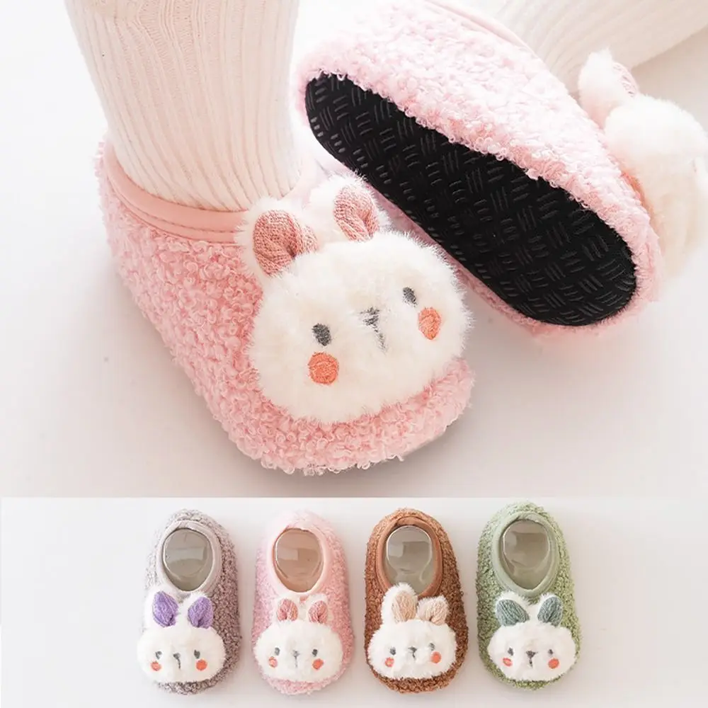 

Non-slip Baby Floor Socks Cute Rabbit Pattern Newborn Winter Warm Slipper with Soft Sole Infant Toddler Walking Socks Shoe