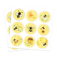 kk130 180pcs 1 5inch honey bee birthday party stickers decor thanksgiving day circle roll seal label wedding business gift tags