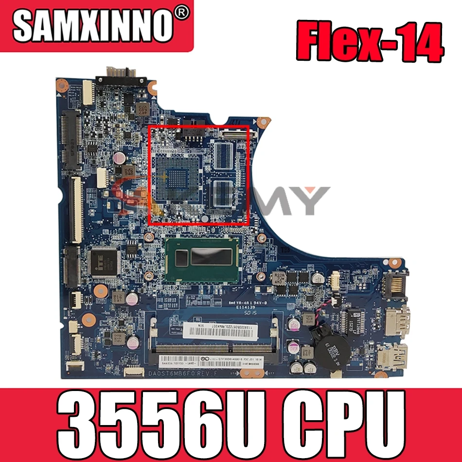 

Материнская плата 90005201 для ноутбука Lenovo IdeaPad Flex 14 Flex-14 DA0ST6MB6F0 REV:F 3556U Системные платы ноутбук ПК 100% ТЕСТ ОК