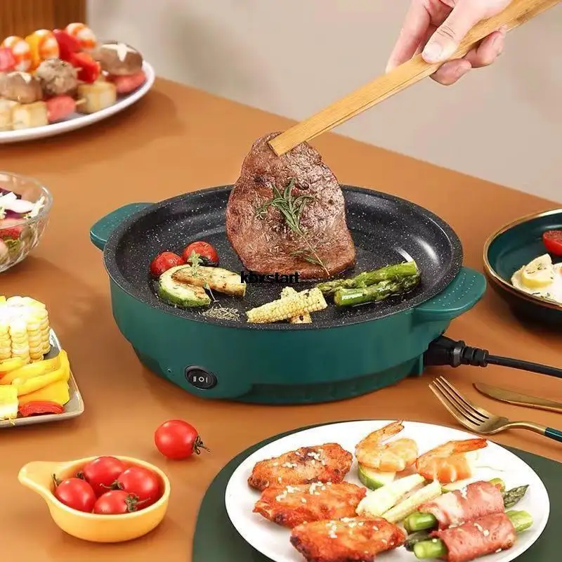 Electric MultiCooker 220V Electric Frying Pan Househould Barbecue Fried Steak Fish Omelette Frying Pan Non-stick Cooking Machine
