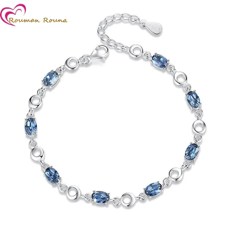 

WEGARASTI Silver 925 Jewelry Topaz Bracelets For Female Real 925 Sterling Silver Gemstone Bracelet Classic Jewellery