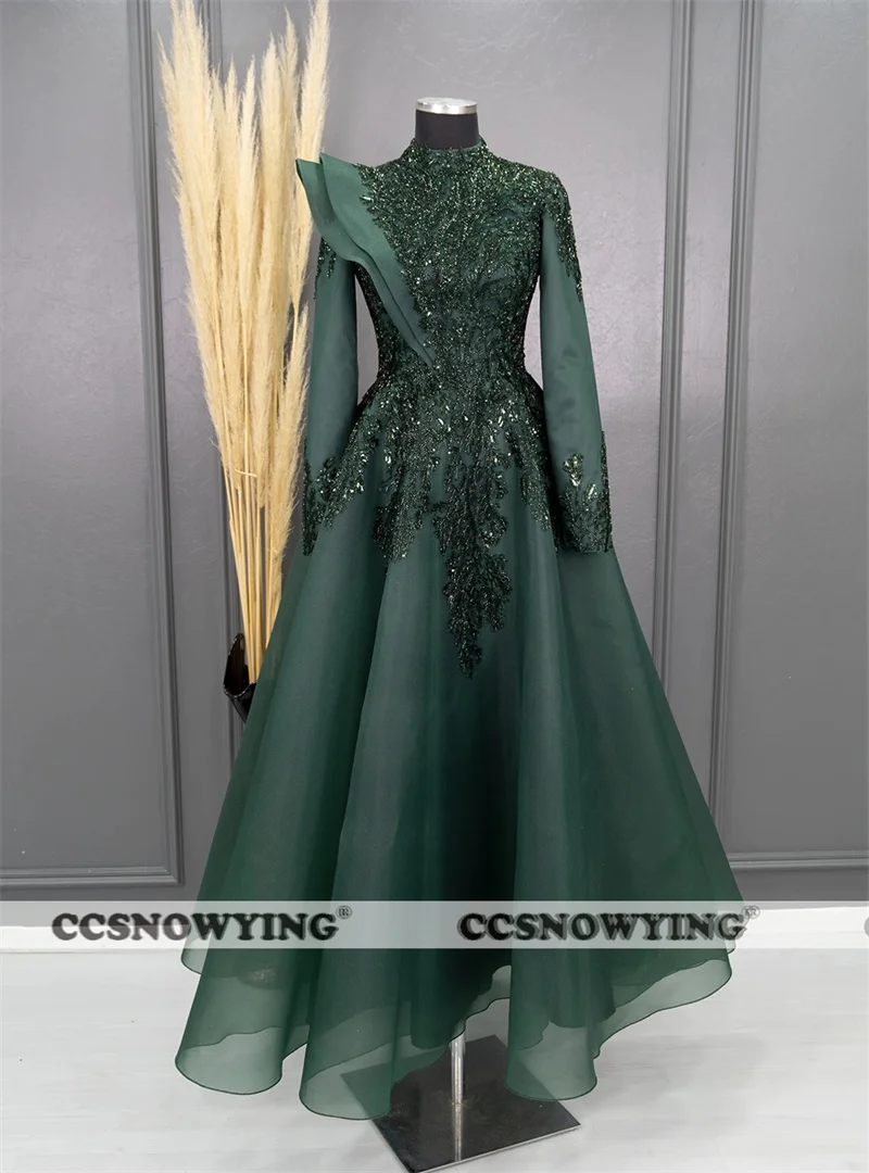 

Женское вечернее платье из органзы, с длинным рукавом