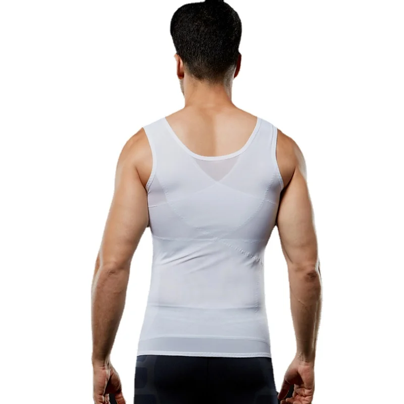 HaleyChan Men Compression Shirts Body Shaper Slimming Vest Elastic Slim Muscle Tank Shapewear Bodysuit Men Waist Trainer Fitness