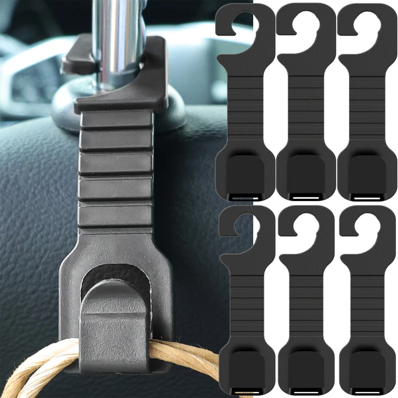 

1/3/6PCS Car Seat Back Hook Universal Auto Back Mount Storage Holder 360 Degree Adjustable Black Stand Car Accessories Interior