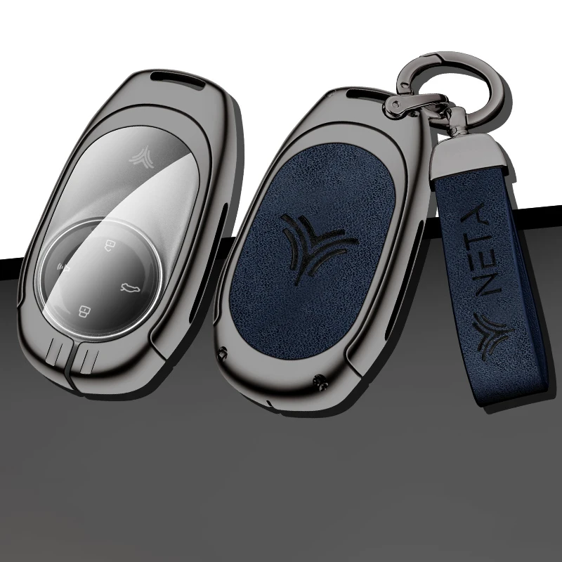

Zinc Alloy Car Smart Remote Key Case Full Cover for Neta S Metal Keychain Keyless Holder Shell Bag Set Interior Accessories