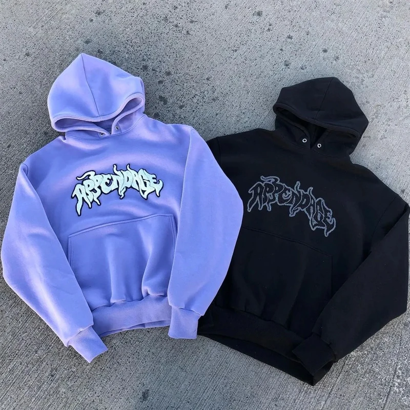 

Свитшот мужской в американском стиле, свитшот с надписью в готическом стиле, Свободный Повседневный Топ с длинным рукавом и капюшоном для пар, весна-осень