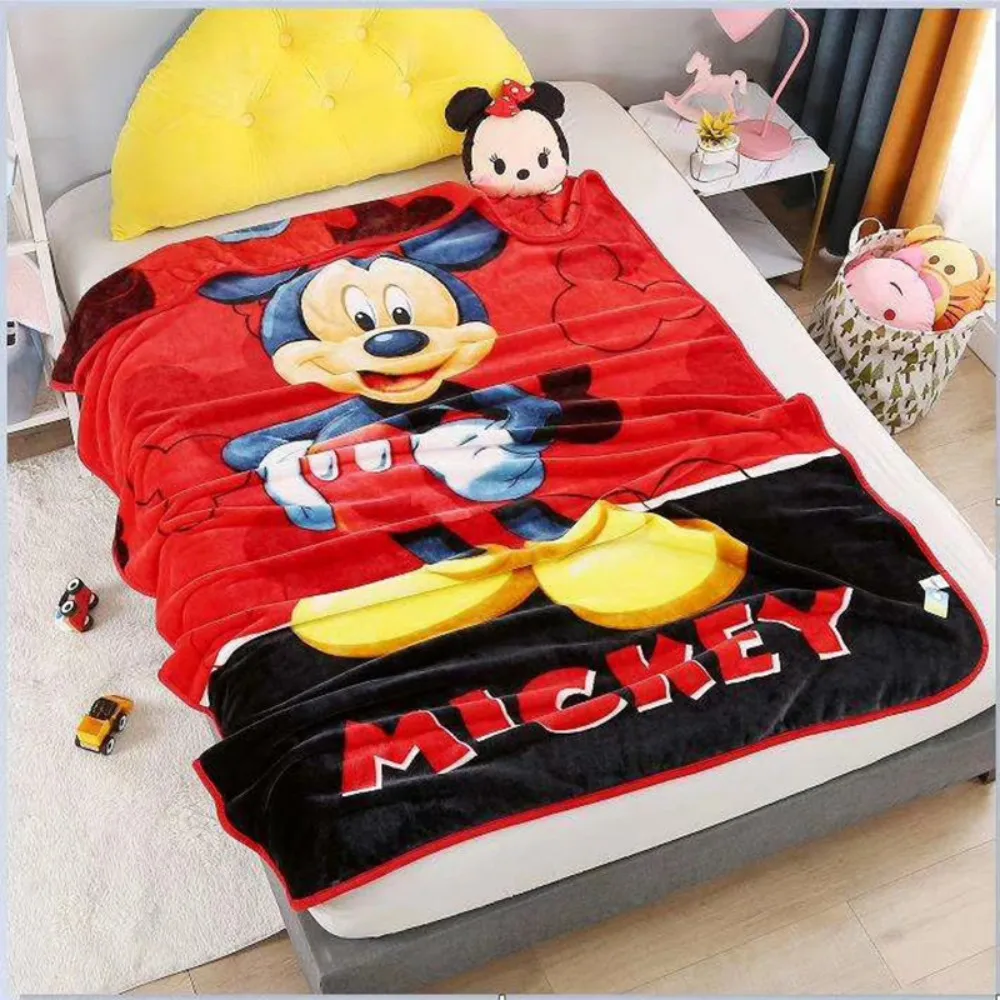 

2023 Disney Cartoon Frozen Minnie Mickey Mouse Spiderman Children Blanket Warm Flannel 150x200cm Baby Boys Girls Gift Bed Cover