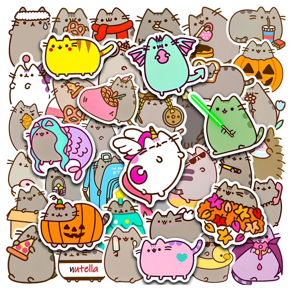 

10/30/50 шт., декоративные наклейки в виде кота