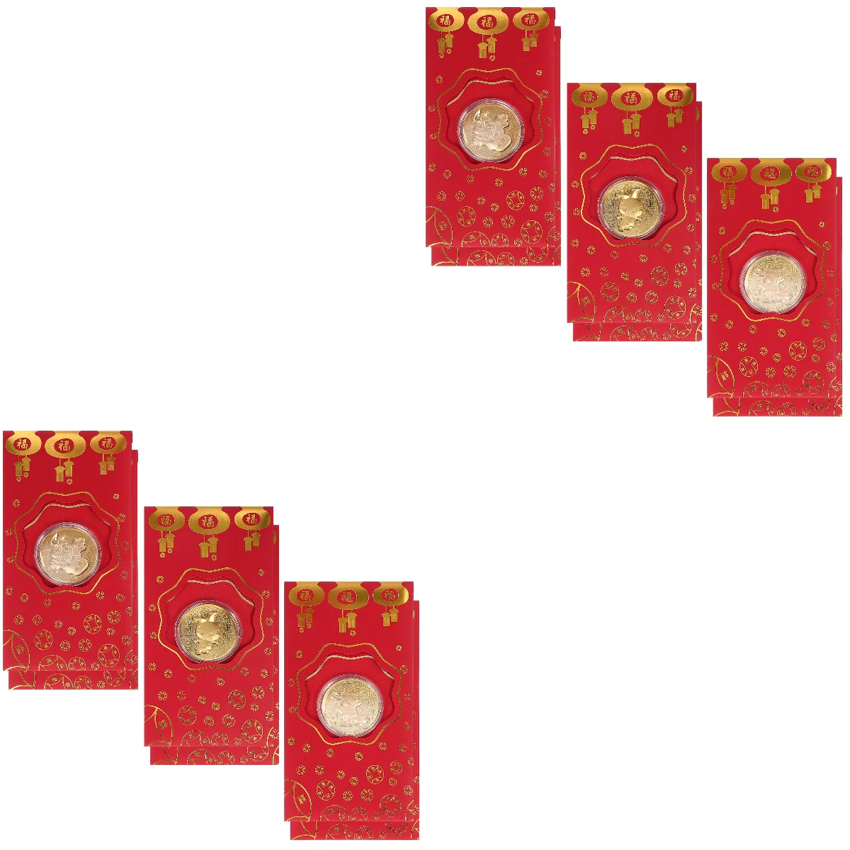 

12 pcs Fortune Rabbit Red Envelopes Chinese New Year Personality Money Pockets