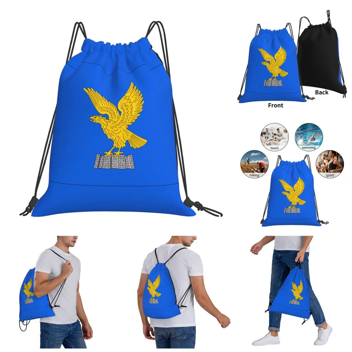 

Flag Of Friuli-Venezia Giulia Drawstring Bags Gym Bag Novelty Backpack Cool Field pack